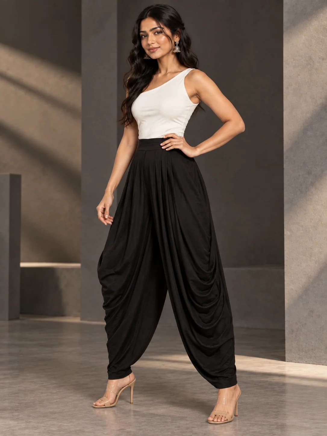 Black Rayon Dhoti Pants product image — Black thumbnail 2