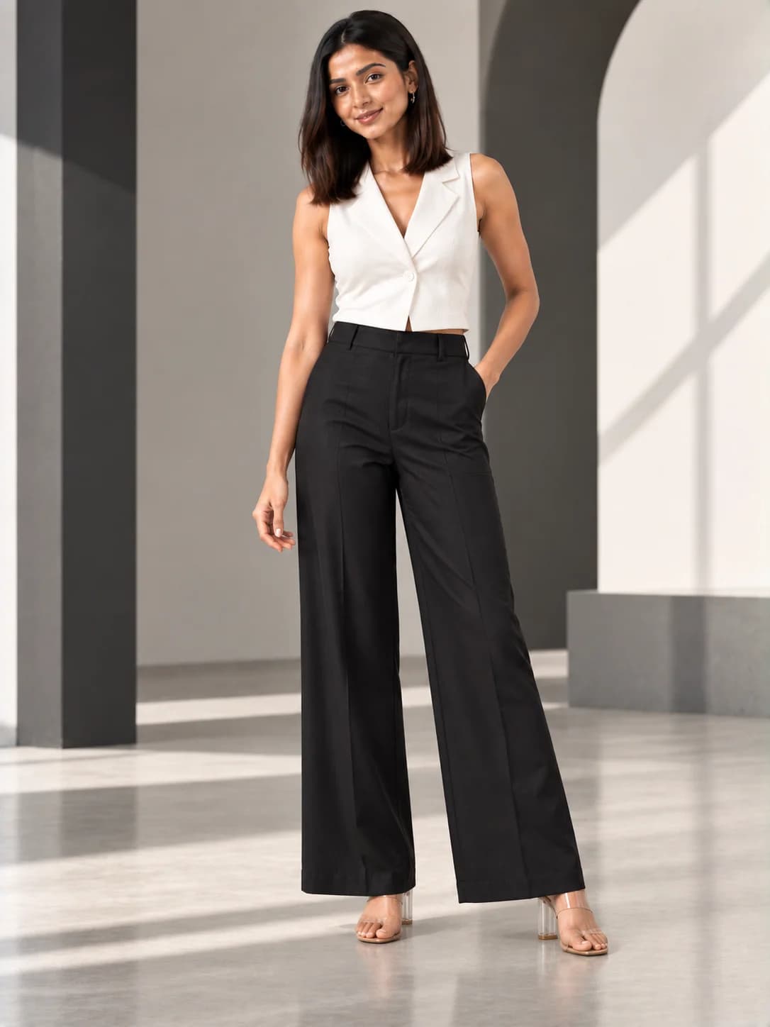 Black Straight-Cut Palazzos product image — Black — image 1