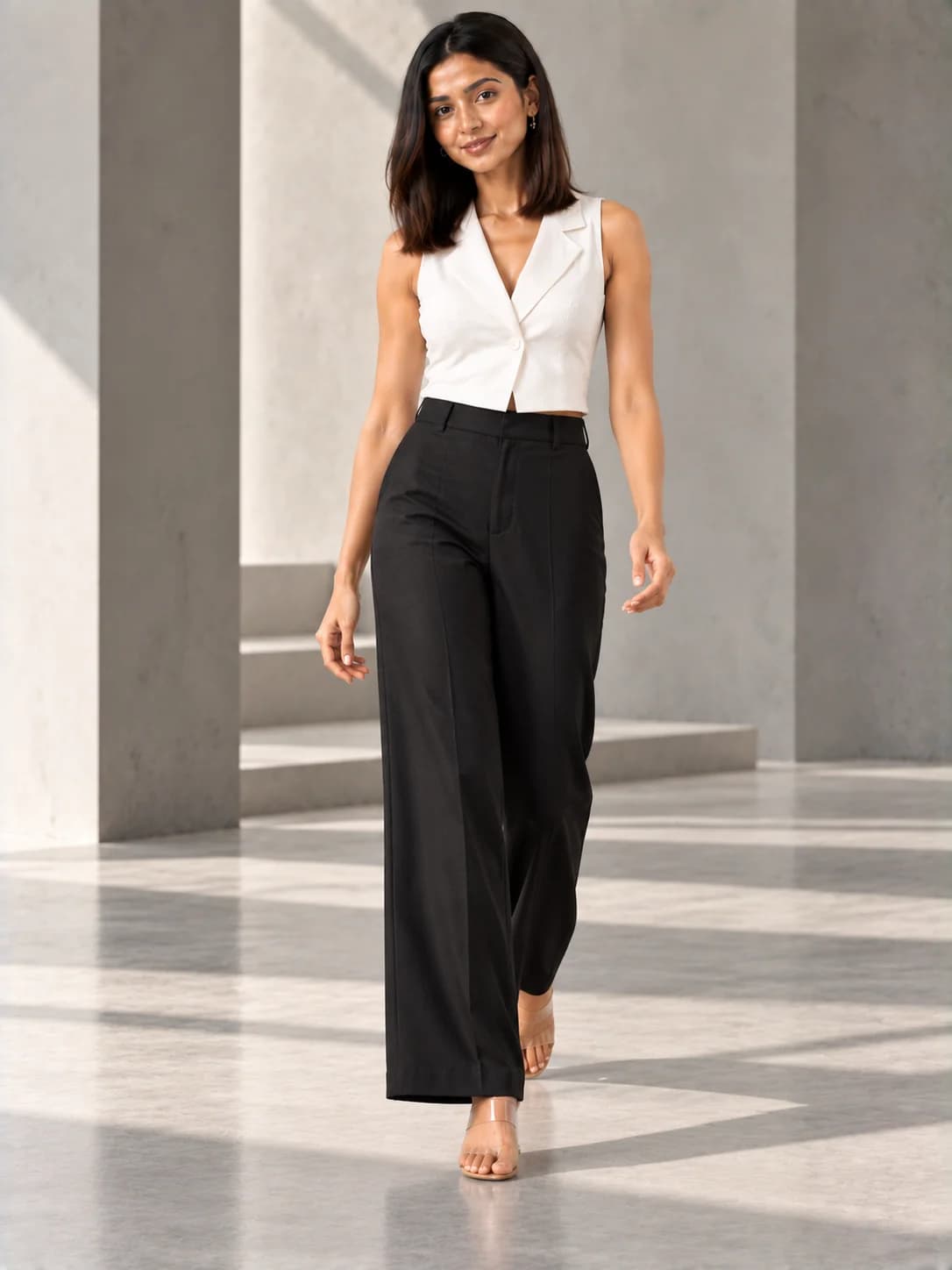 Black Straight-Cut Palazzos product image — Black thumbnail 3