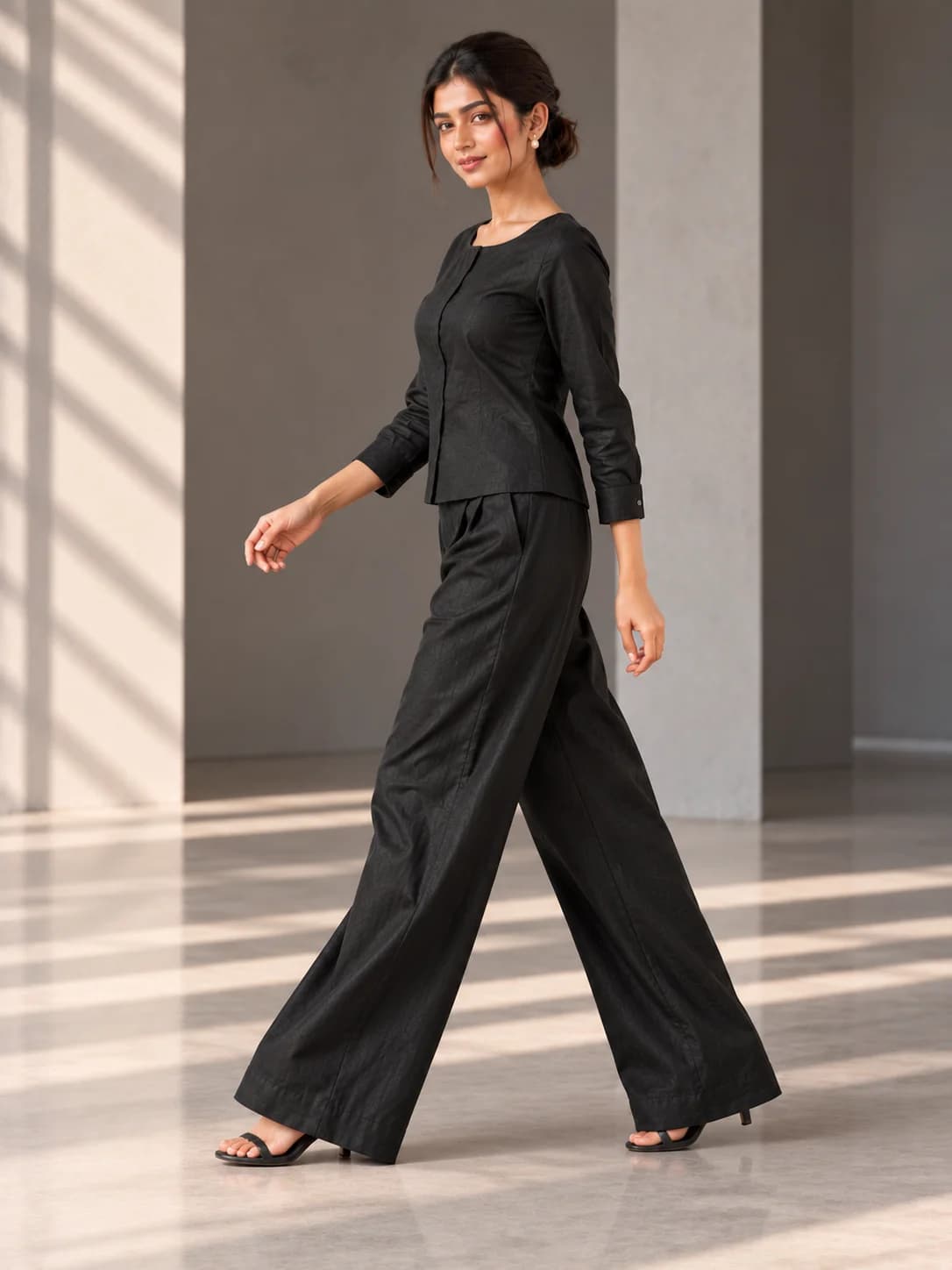 Black Linen Co-ord Set product image — Black thumbnail 3