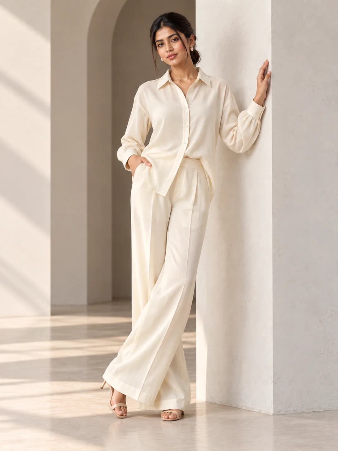 Ivory Schiffli Co-ord Set product image — Ivory thumbnail 2