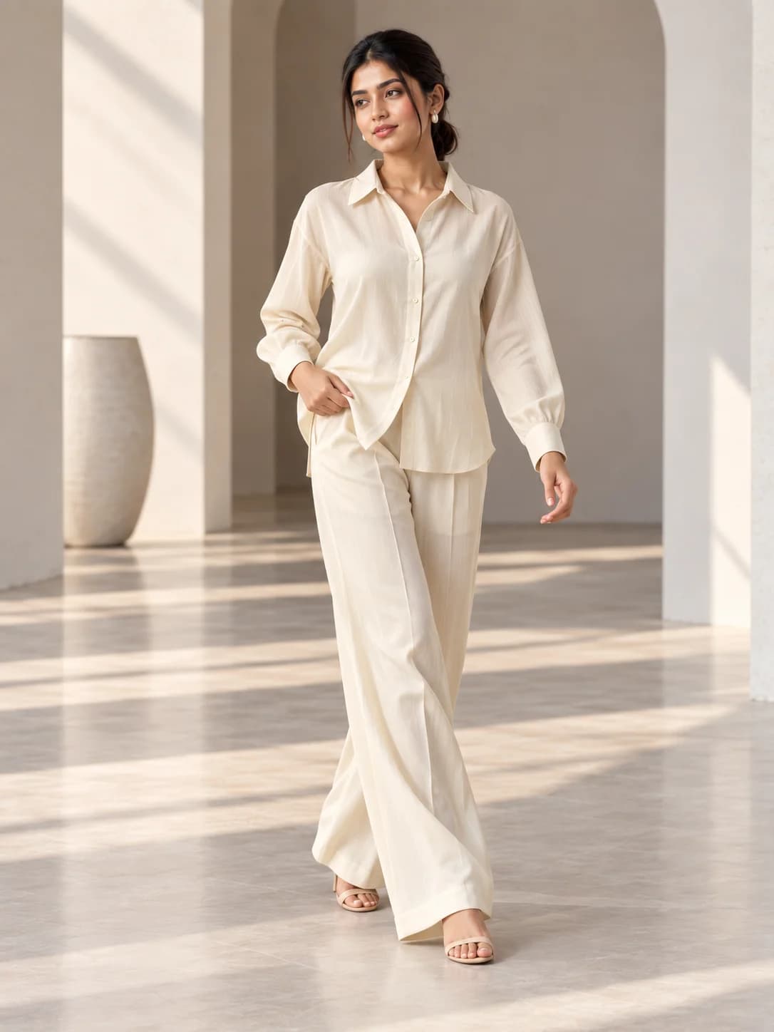 Ivory Schiffli Co-ord Set product image — Ivory thumbnail 3
