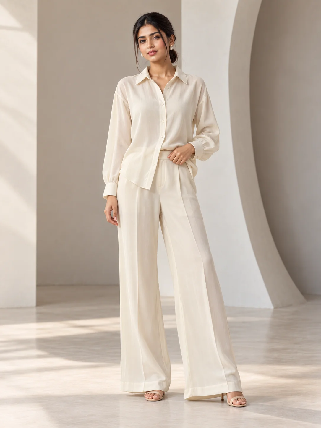 Ivory Schiffli Co-ord Set